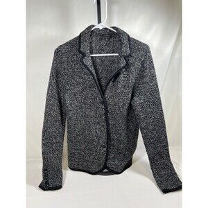 Talbots Cardigan Blazer 100 % Merino Wool Sweater Button Front Cozy Size Small